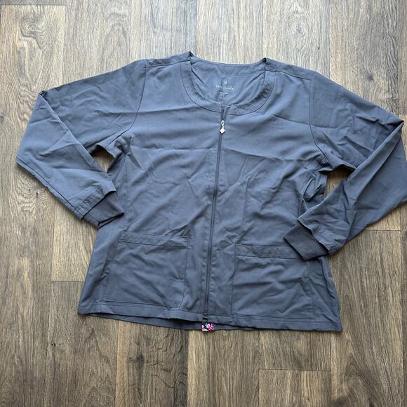 Vera Bradley Pewter Julia Warm Up Scrub Jacket Size Medium - Picture 1 of 10